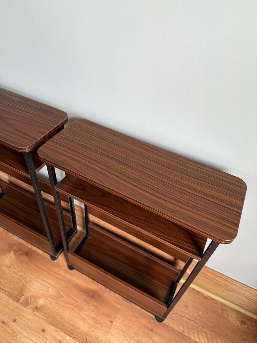 2x side tables with magazine/laptop/tablet rack - Image 2