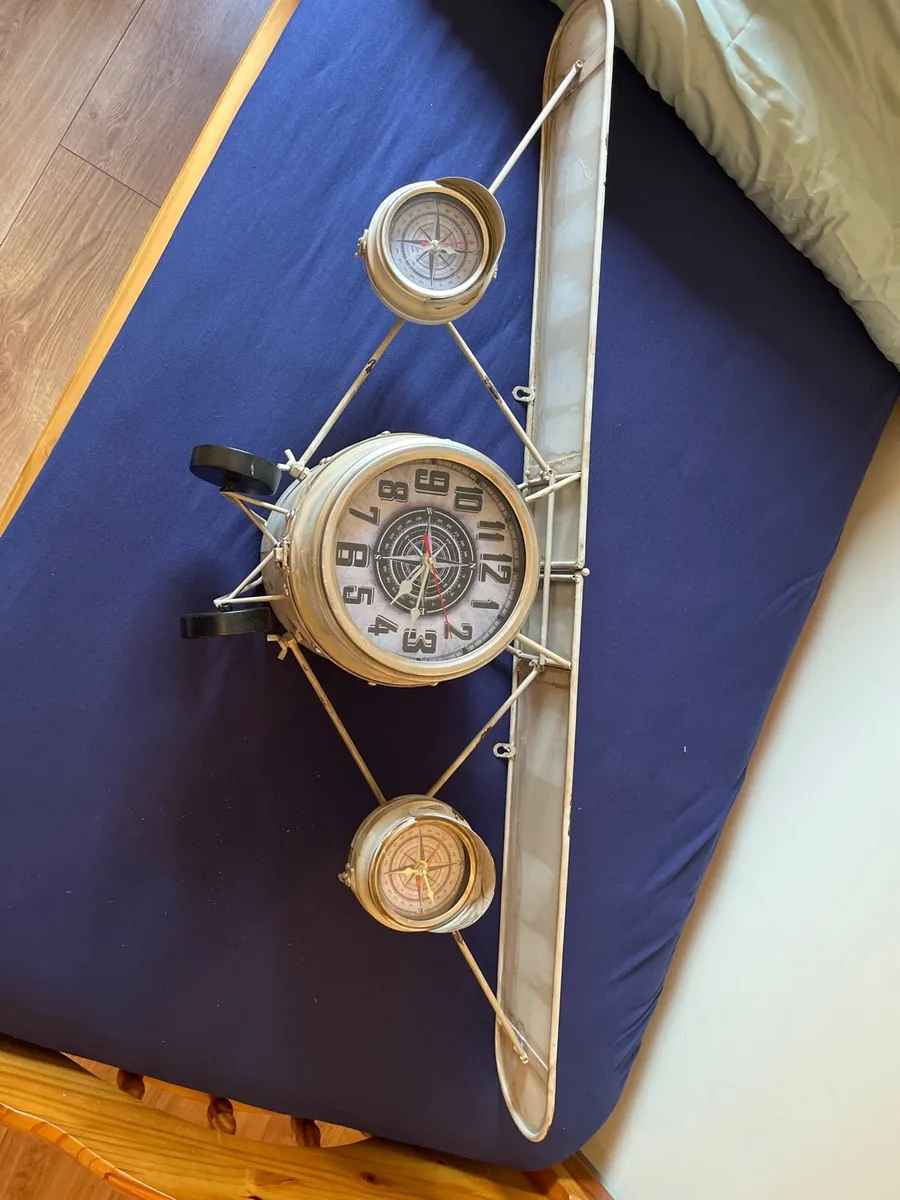 Novelty Aviator Decor Plane Book Shelf & Clock - Image 3