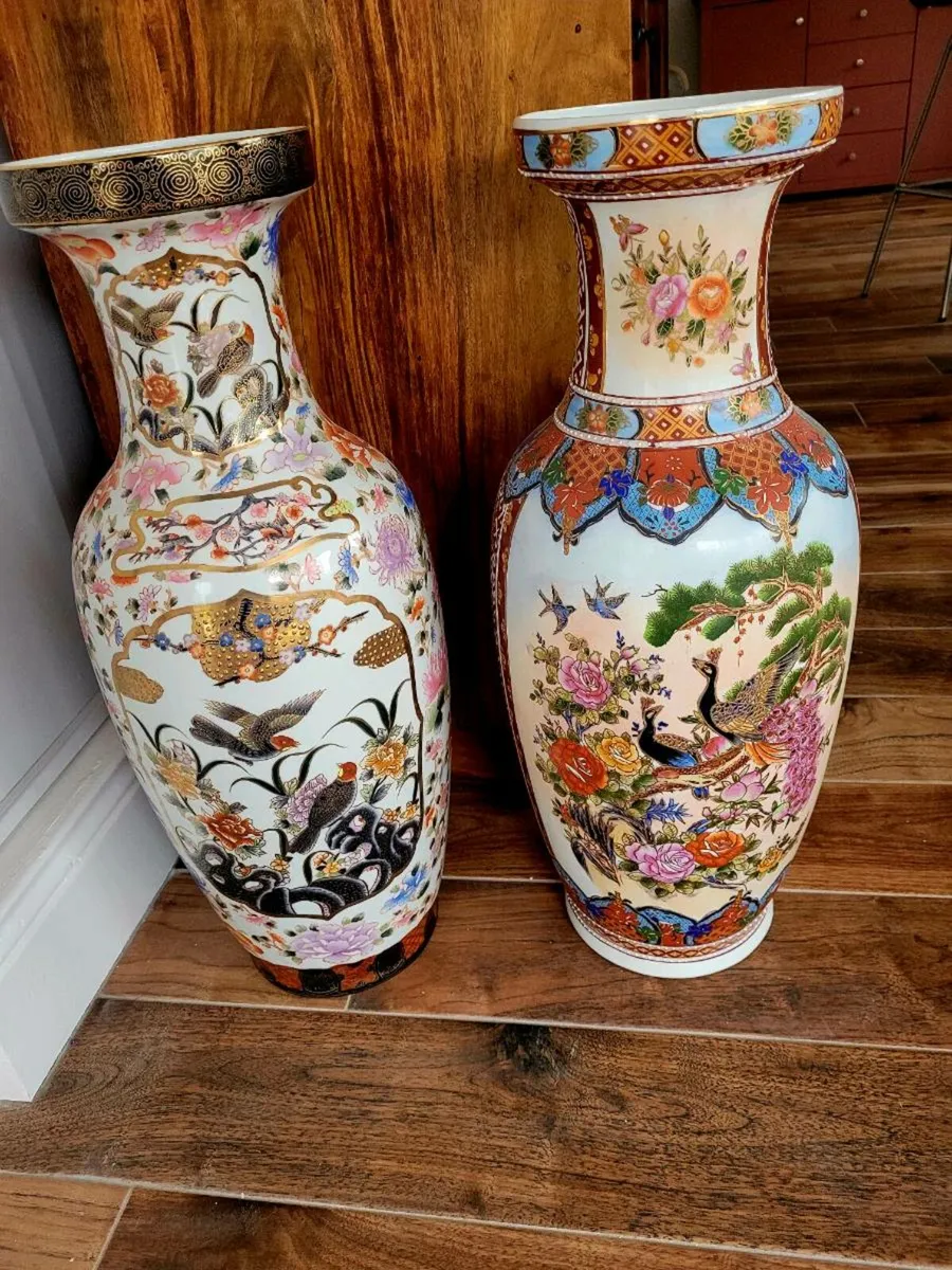 Pair of Satsuma Vases - Image 1