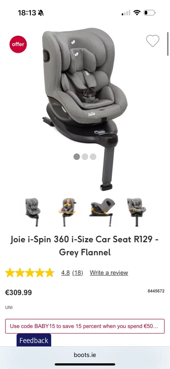 Baby car seat - Image 3
