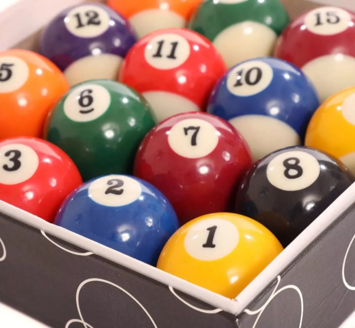 Pool Balls Set 16Pcs Spots And Stripes 2” NEW - Image 2