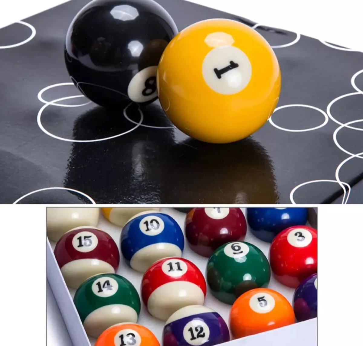 Pool Balls Set 16Pcs Spots And Stripes 2” NEW - Image 4