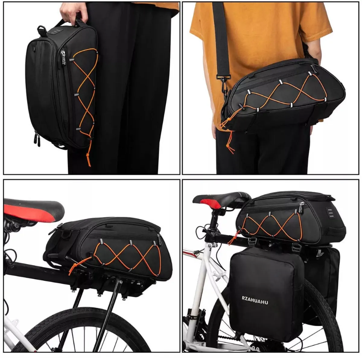 3 In 1 Bike Pannier Bag Bicycle Rear Rack Bag NEW - Image 1