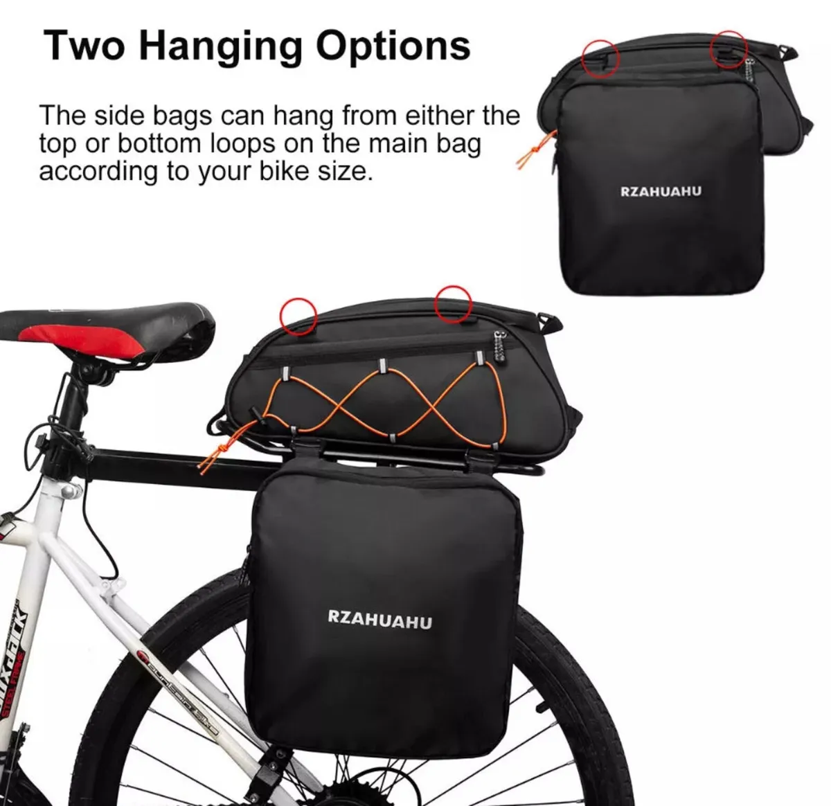 3 In 1 Bike Pannier Bag Bicycle Rear Rack Bag NEW - Image 2