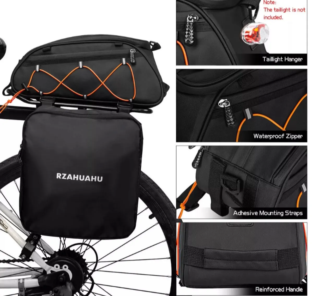 3 In 1 Bike Pannier Bag Bicycle Rear Rack Bag NEW - Image 3
