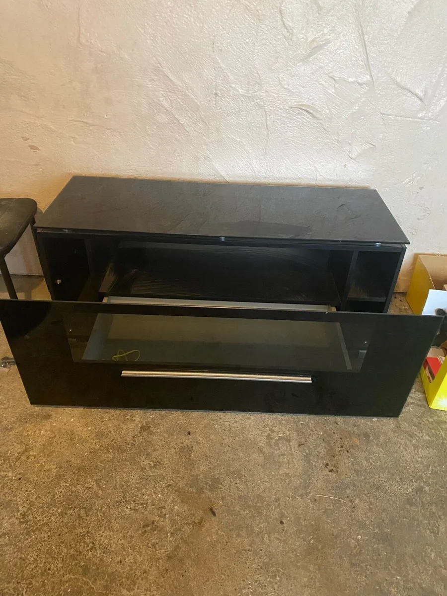 Black tempered glass TV stand - Image 2