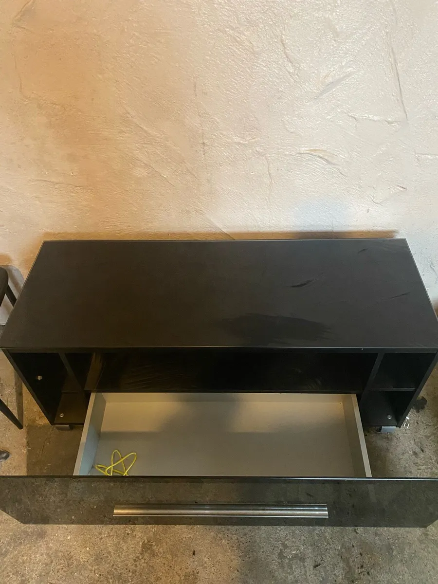 Black tempered glass TV stand - Image 3