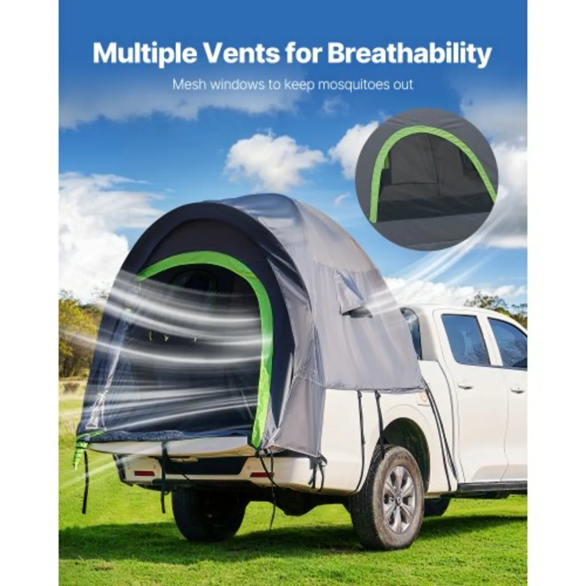 Truck Tent 5.0-5.2ft Waterproof PU2000 Truck Bed C - Image 4