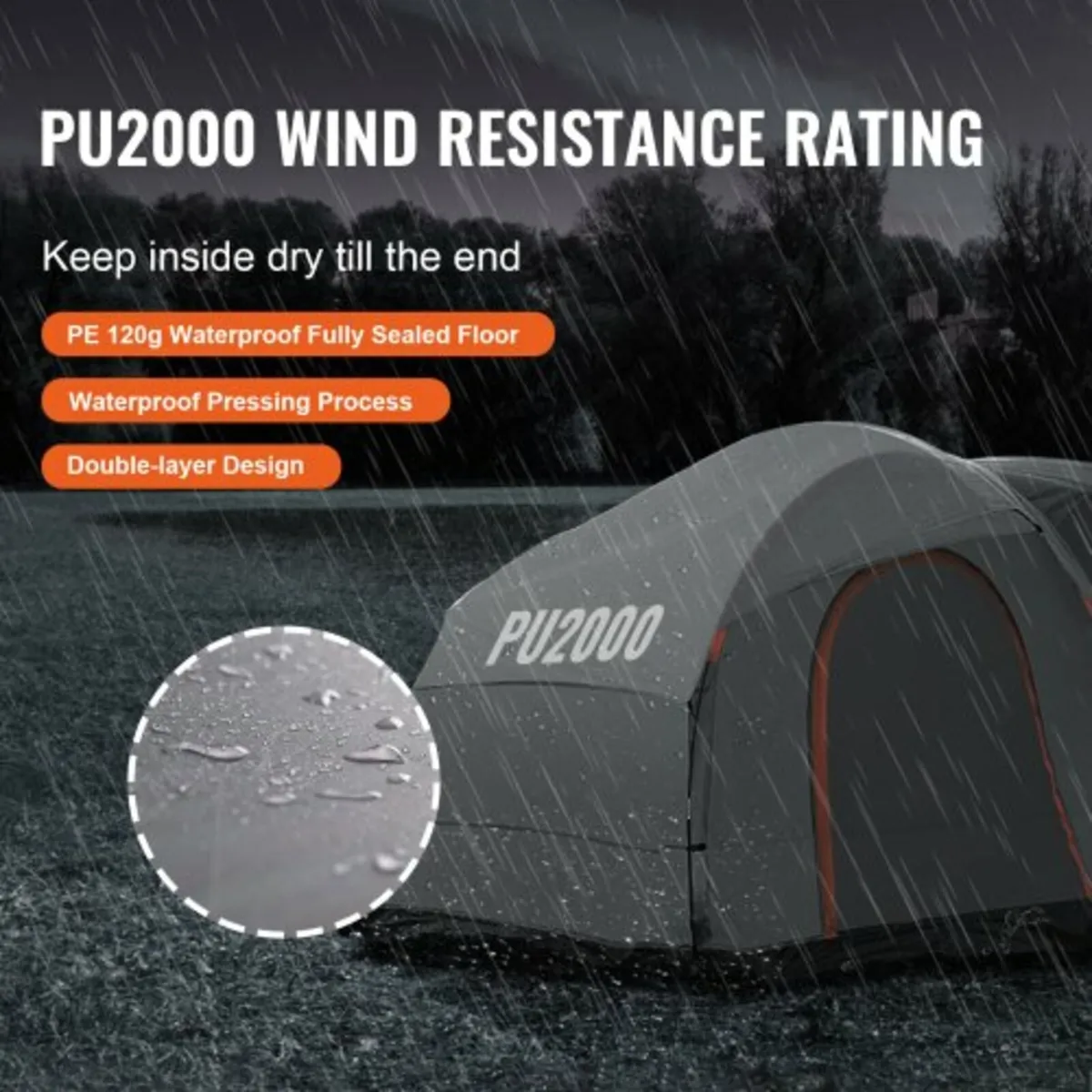 SUV Camping Tent, 8'-8' SUV Tent Attachment for Ca - Image 3