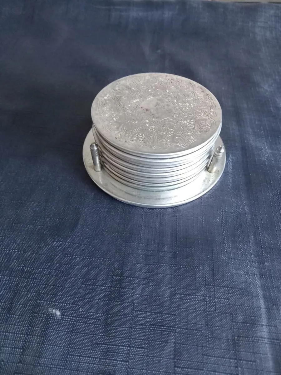 Silver Plated Coaster Set - Image 1