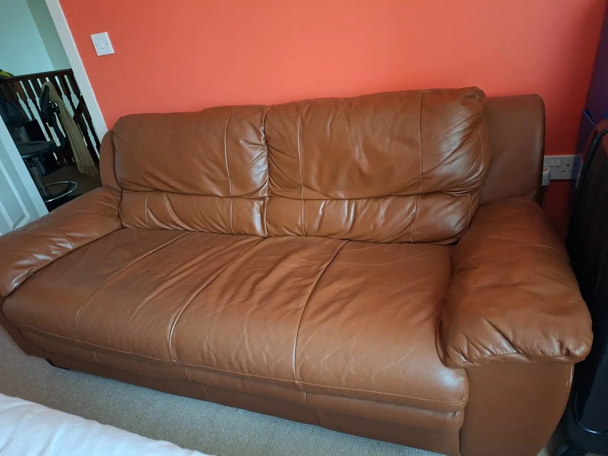Sofas Leather Brown - Image 1