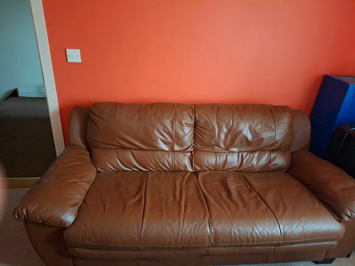 Sofas Leather Brown - Image 3