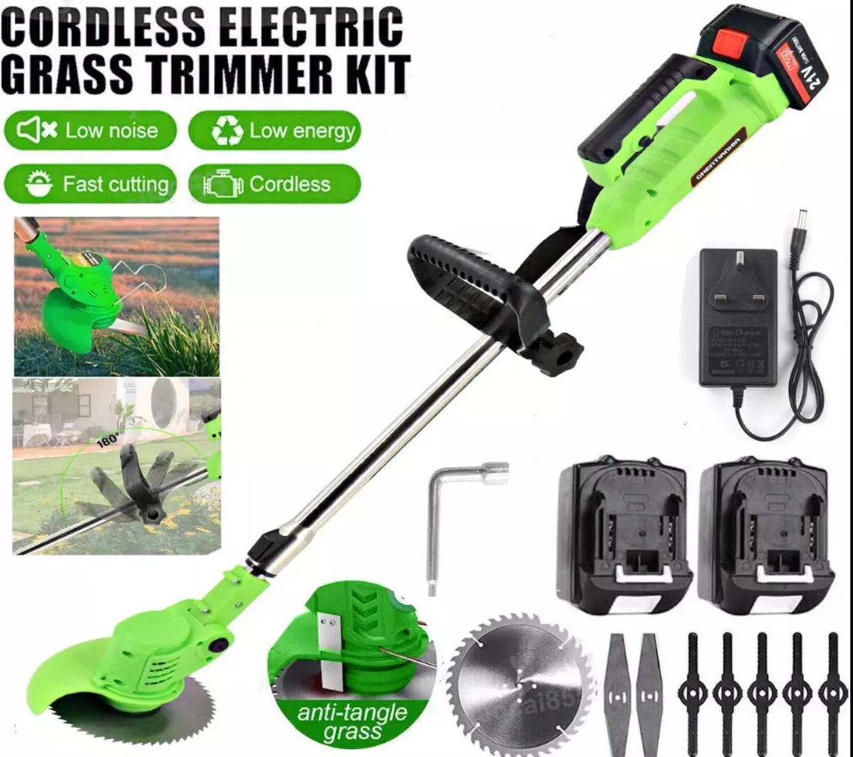 21V Cordless Strimmer Grass Trimmer Weed Cutter - Image 1