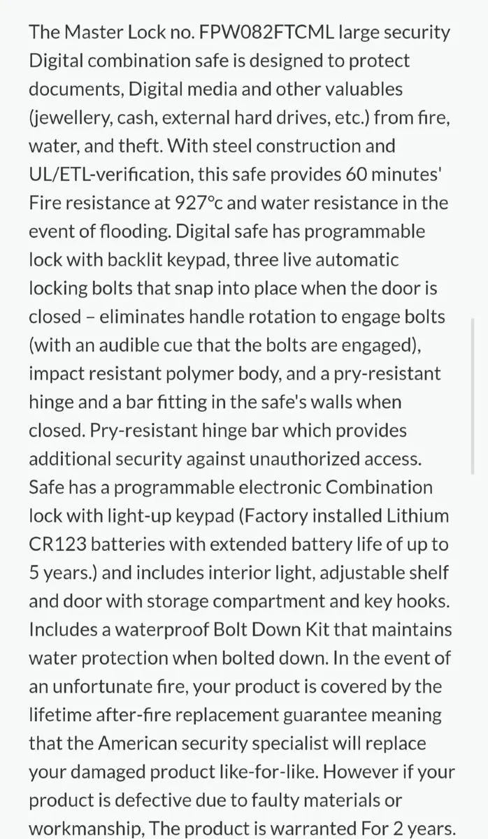 Brand new master lock safe 22l - Image 4