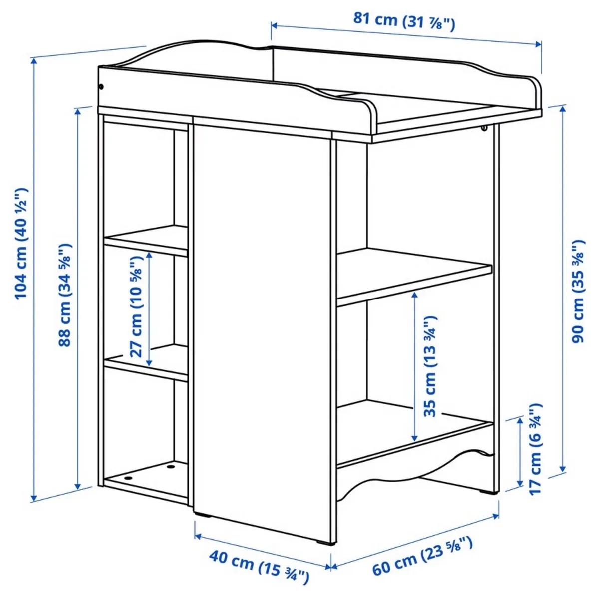 Baby changing table with bookshelf - Image 3