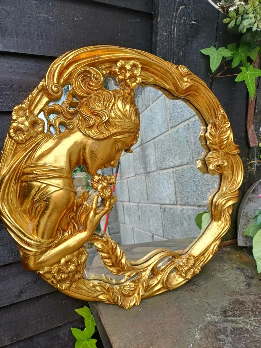 Vintage Gold Framed Ornate Mirror - Image 1