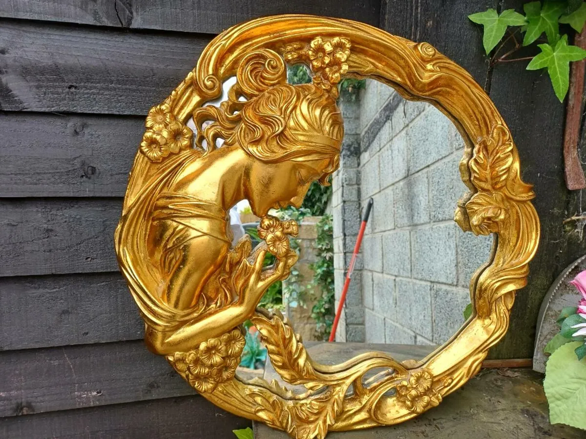 Vintage Gold Framed Ornate Mirror - Image 2