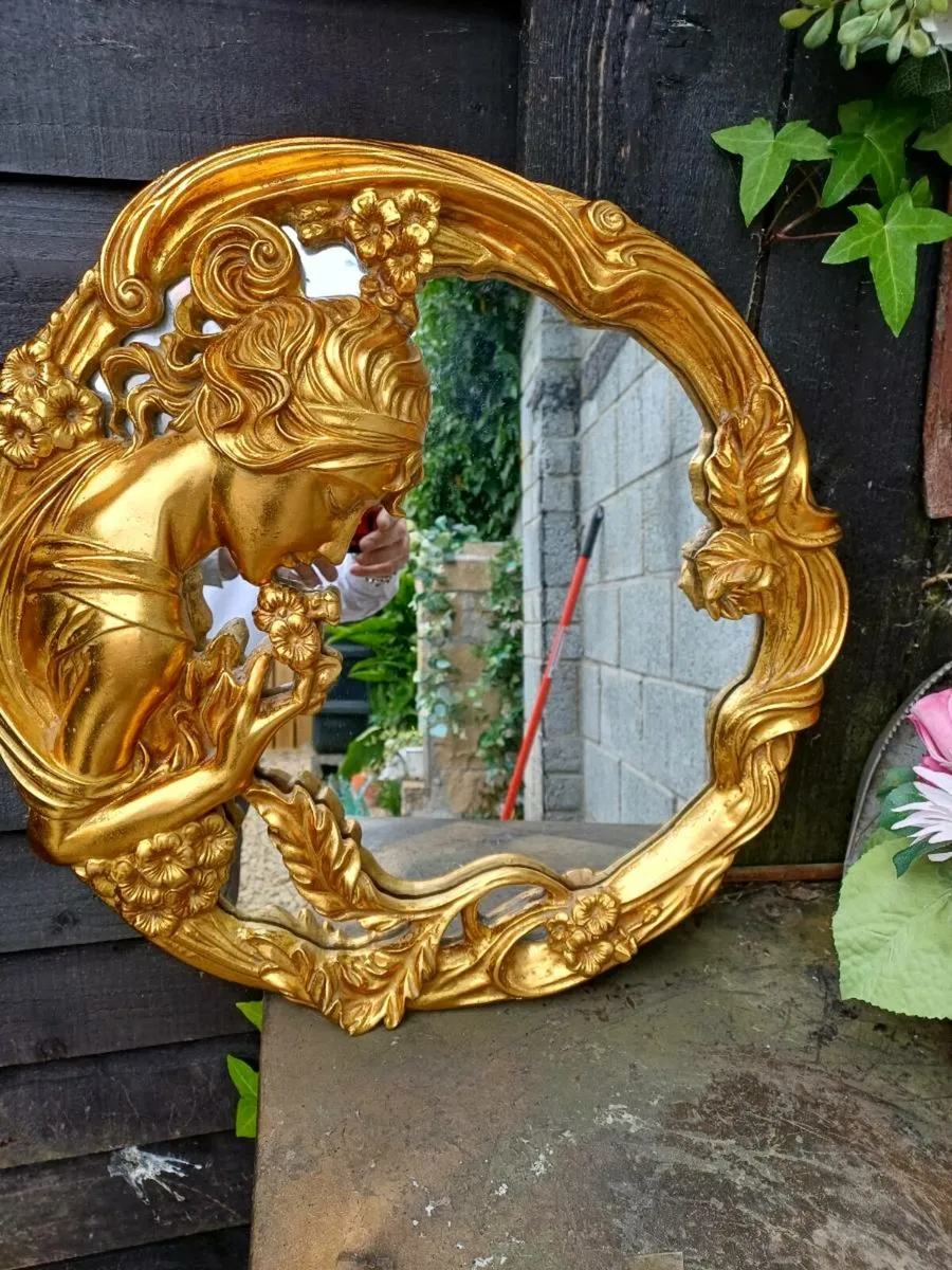 Vintage Gold Framed Ornate Mirror - Image 3