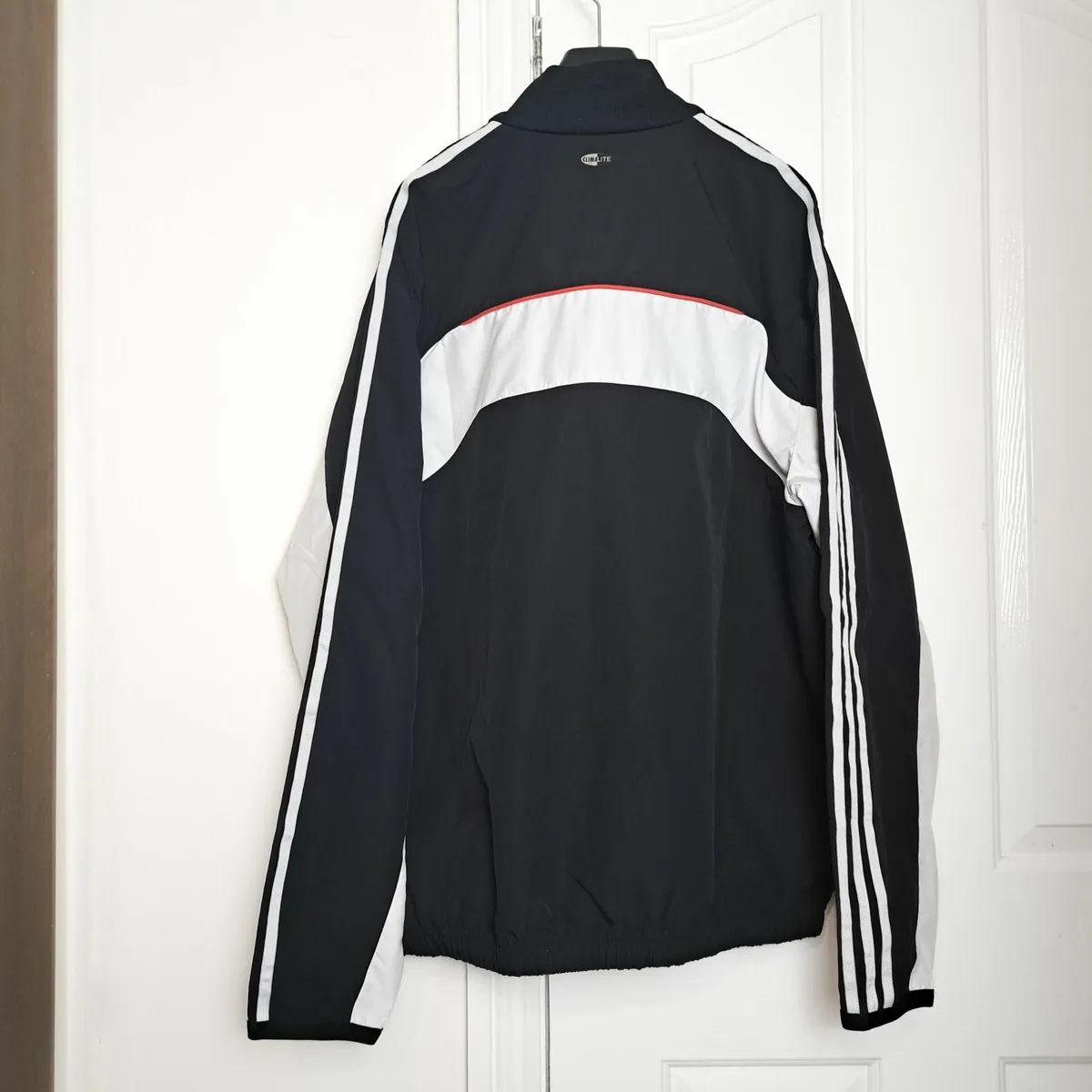 Black White Mens Tracksuit Jacket Windbreaker L - Image 1