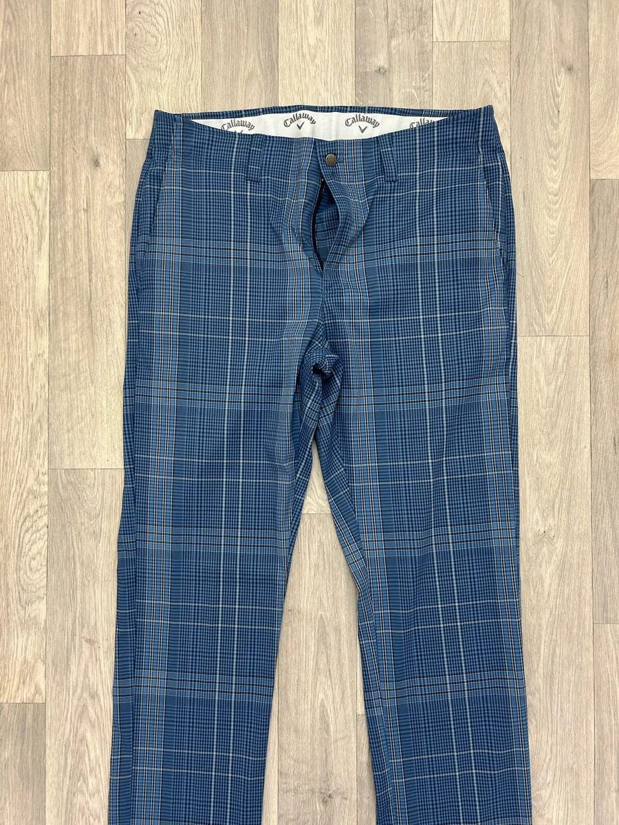 Callaway Check Golf Trousers Pants Mens W36 L34 - Image 2
