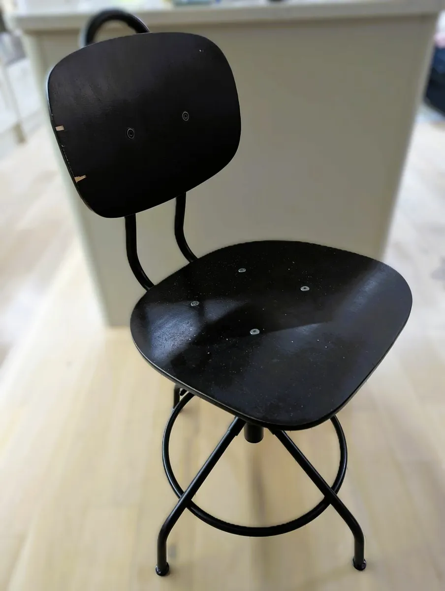 Black Office Stool - Image 1