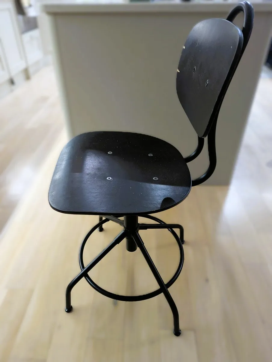 Black Office Stool - Image 2