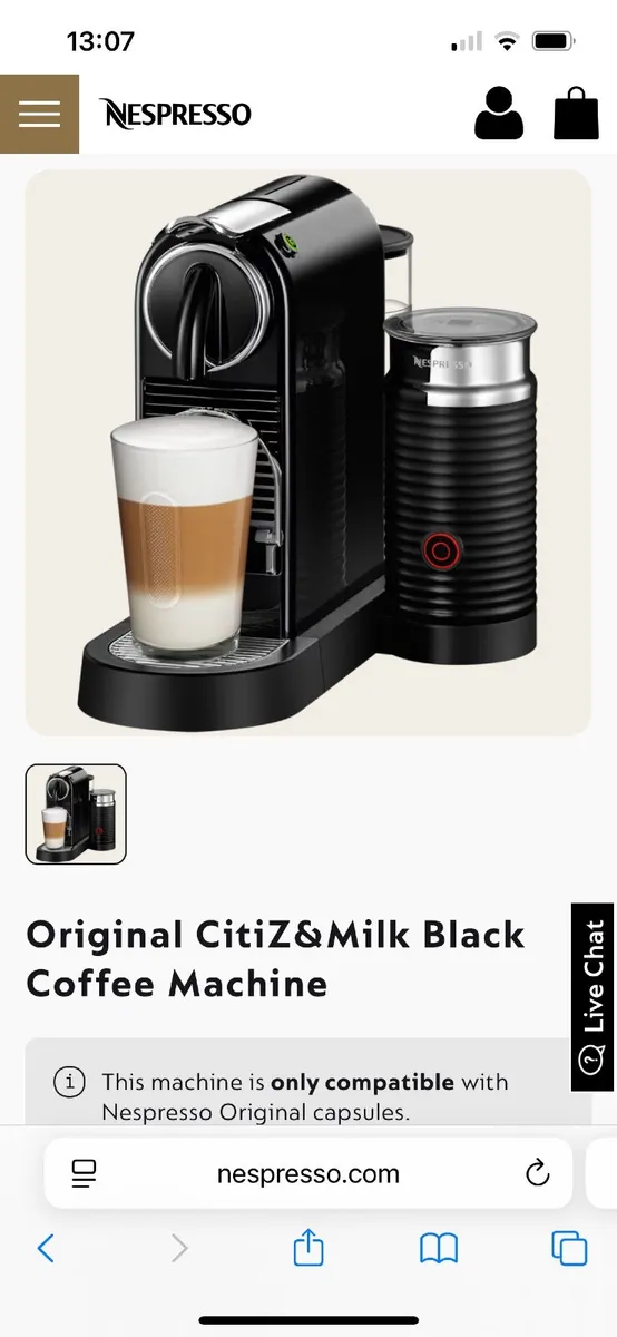 Nespresso Coffee Machine with Milk Foamer - Image 1