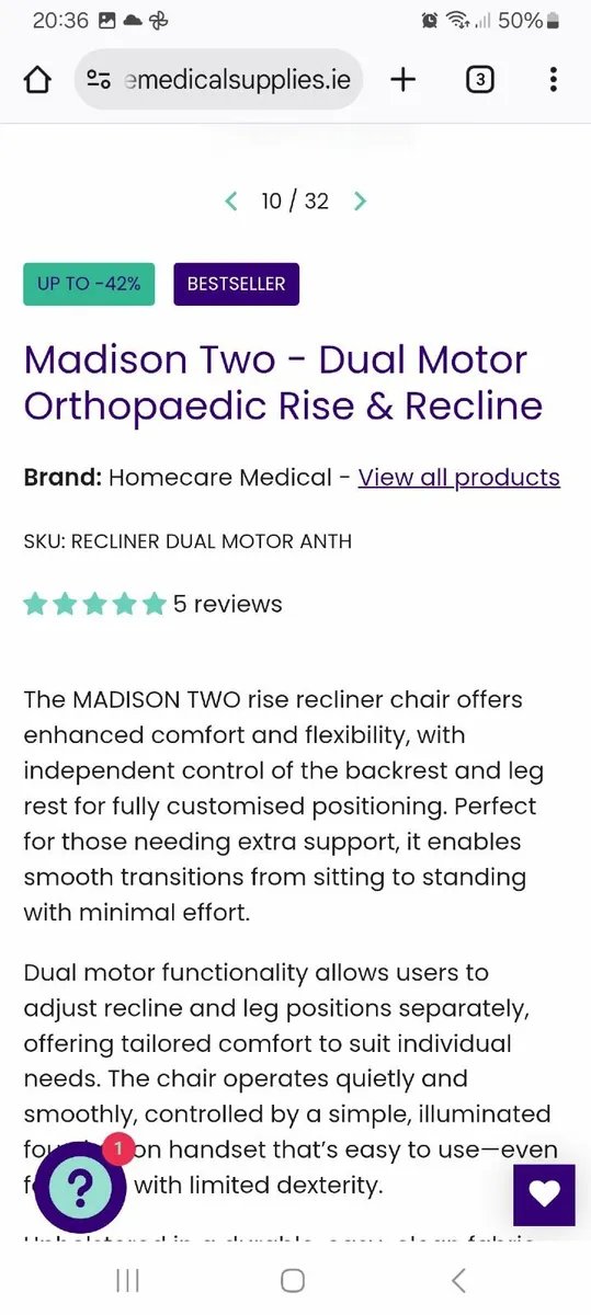 Medical recliner chair - Image 2