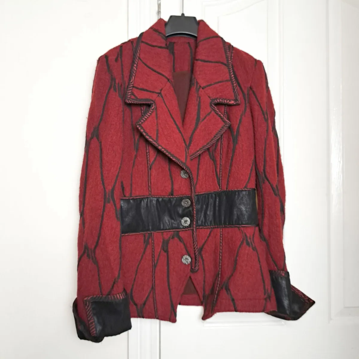 Save The Queen Red Black Avant Garde Jacket M - Image 1