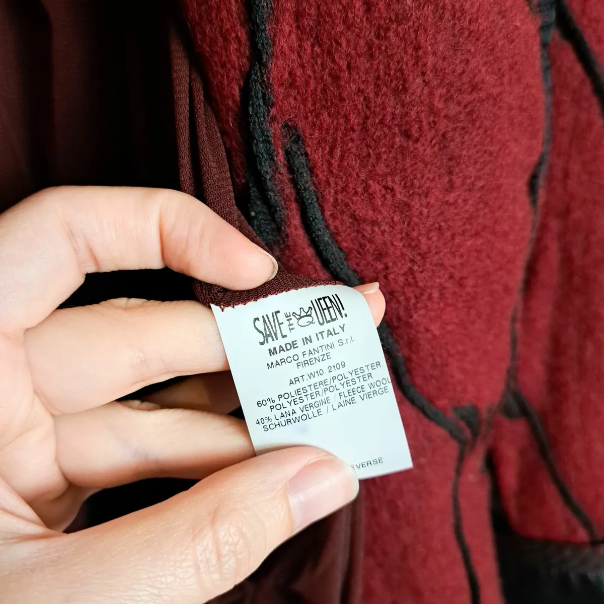 Save The Queen Red Black Avant Garde Jacket M - Image 2