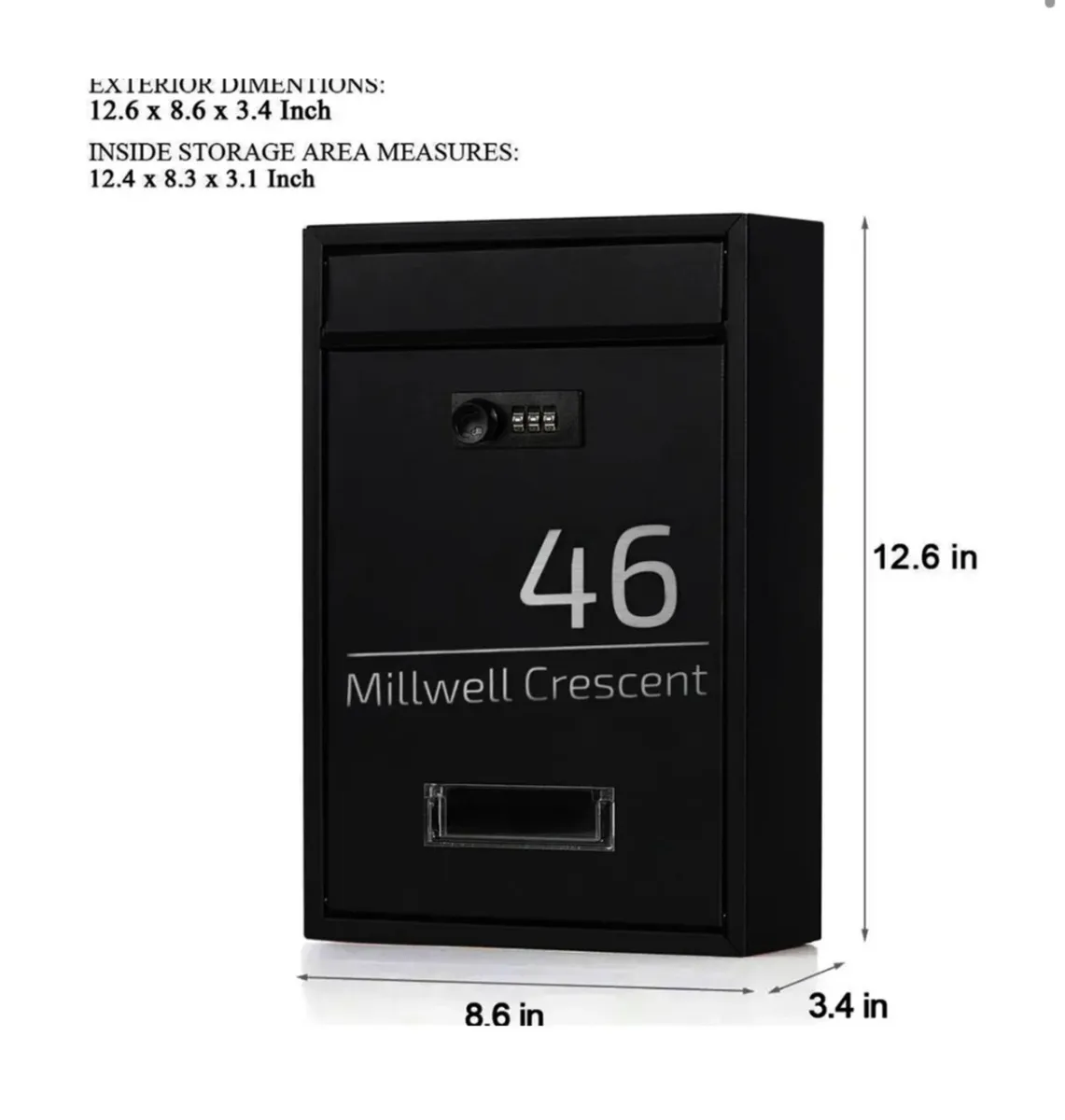 Personalised Letter Box Post Box Wall Mounted - Image 2