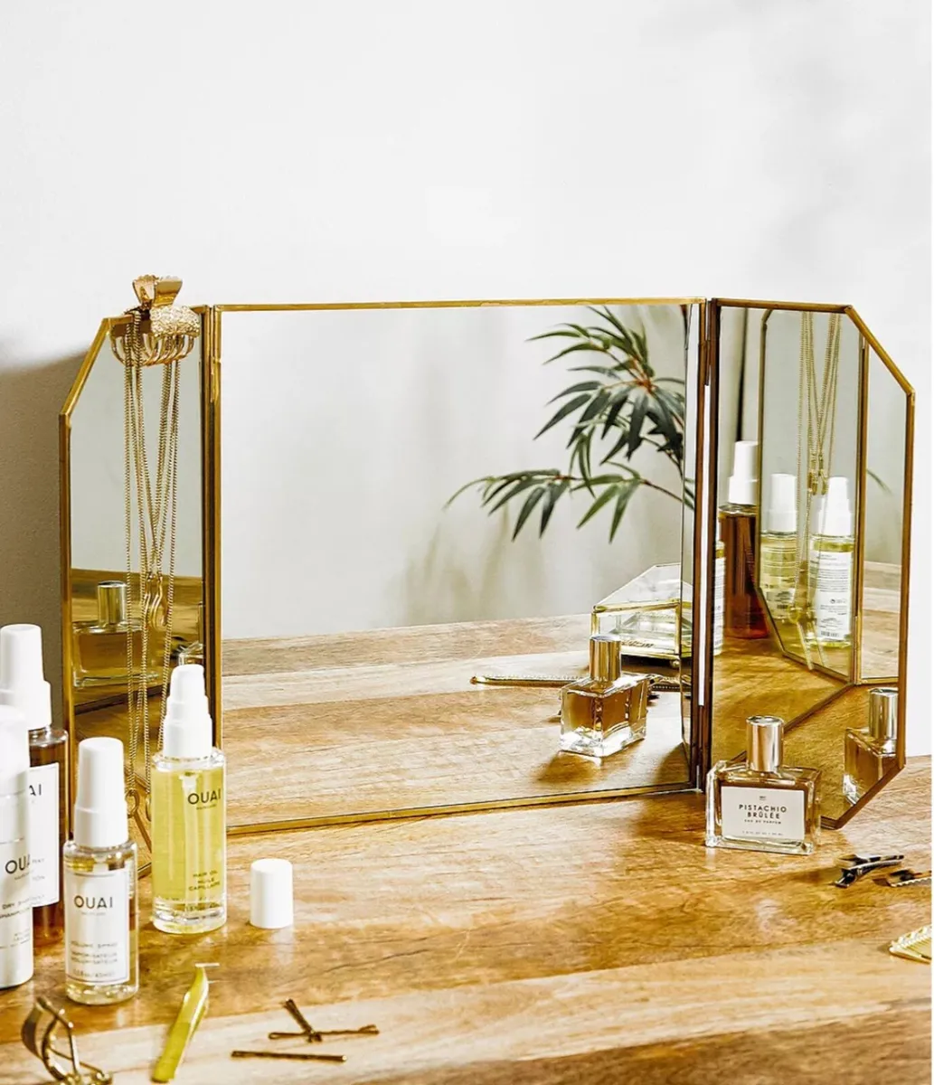 Brass and gold mirror - Image 1