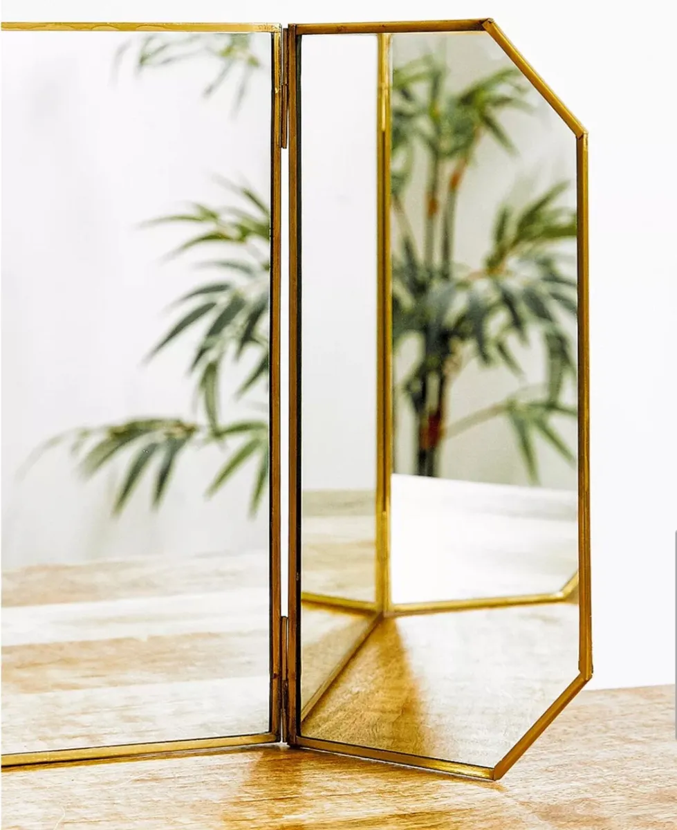 Brass and gold mirror - Image 2