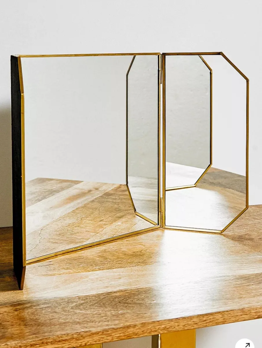 Brass and gold mirror - Image 3