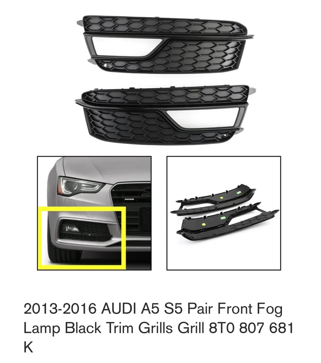 Fog Light Grill Lh & Rh set for Audi