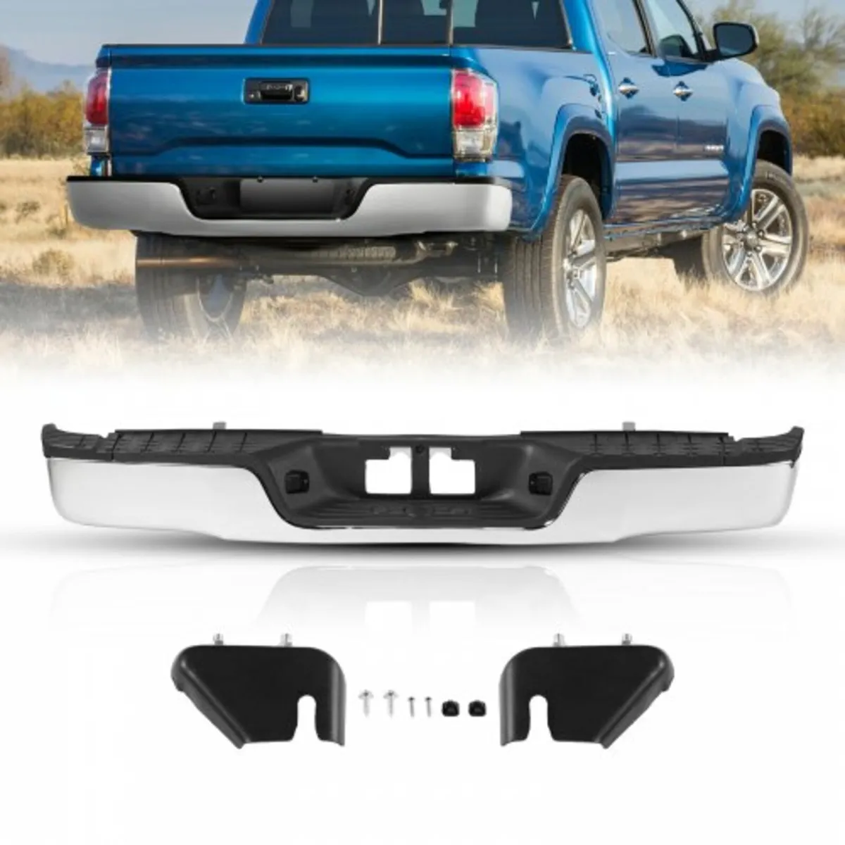 Rear Step Bumper Chrome Steel Bumper Assembly for - Image 1