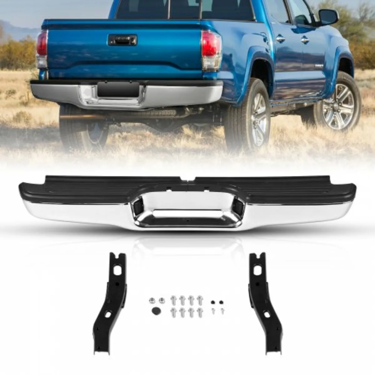 Rear Step Bumper Chrome Steel Bumper Assembly for - Image 1