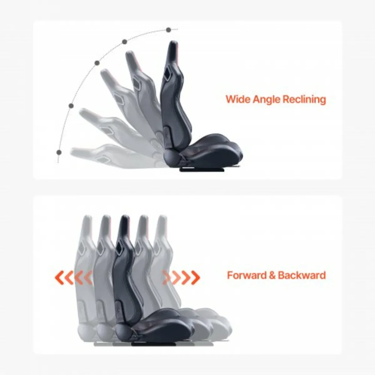 2 Set Racing Seat Adjustable Racing Chair with PVC - Image 3