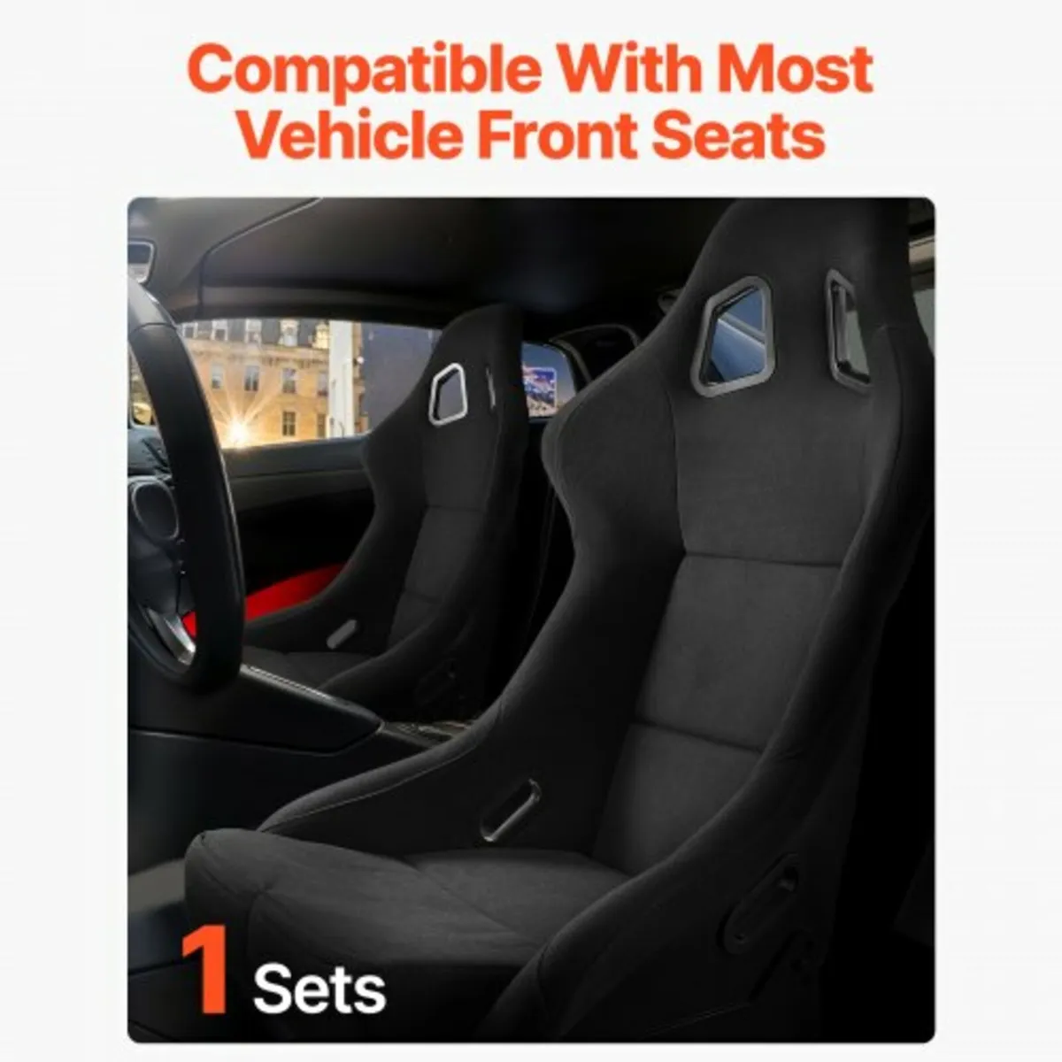 1 Set Racing Seat Integrated Racing Chair with Vel - Image 3