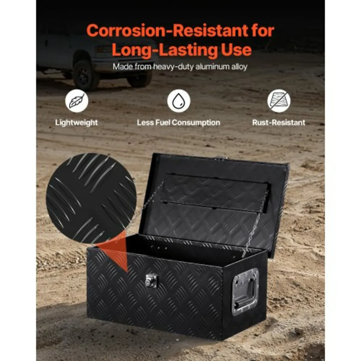 20"x12"x9.5" Heavy Duty Aluminum Truck Bed Tool Bo - Image 3