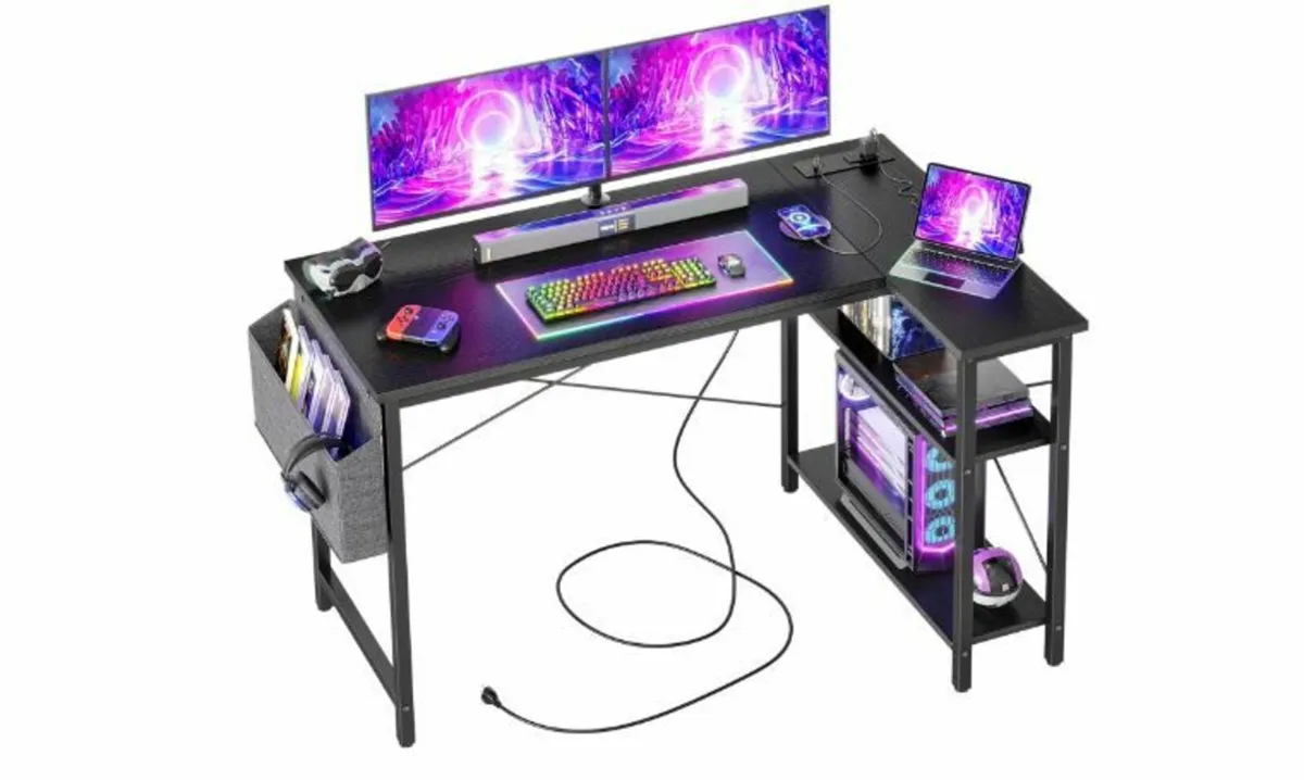 Corner Desk with Power Strip - Image 3