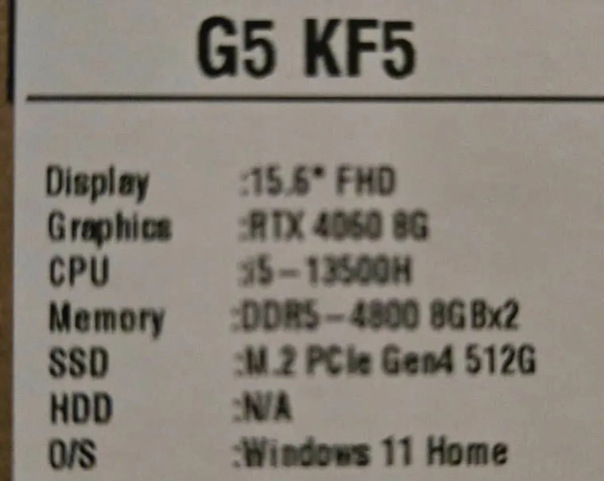 Gigabyte G5 KF Gaming Laptop 15.6" 144Hz, RTX 4060 - Image 3