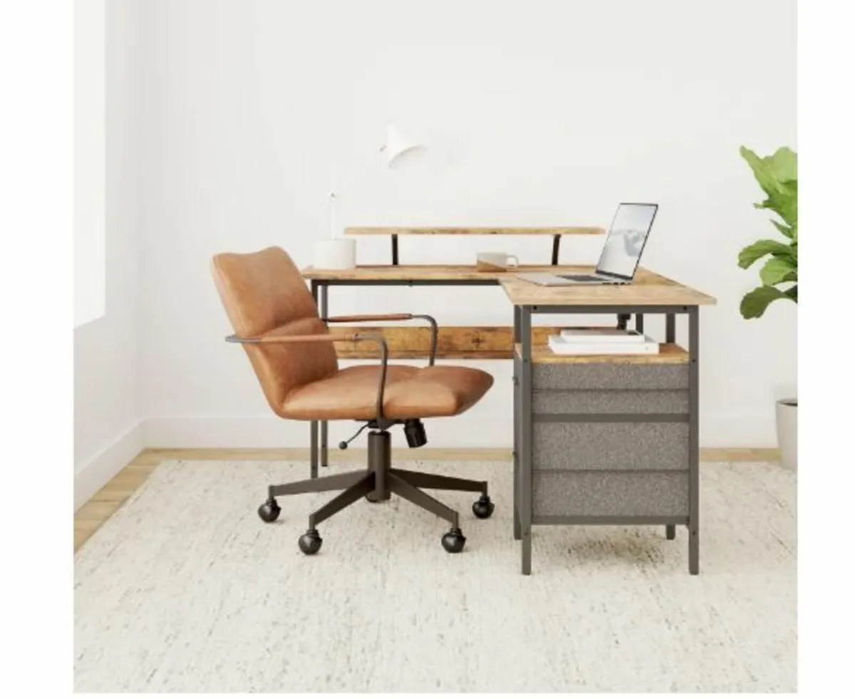 L-Shaped Desk with Sockets - Image 2