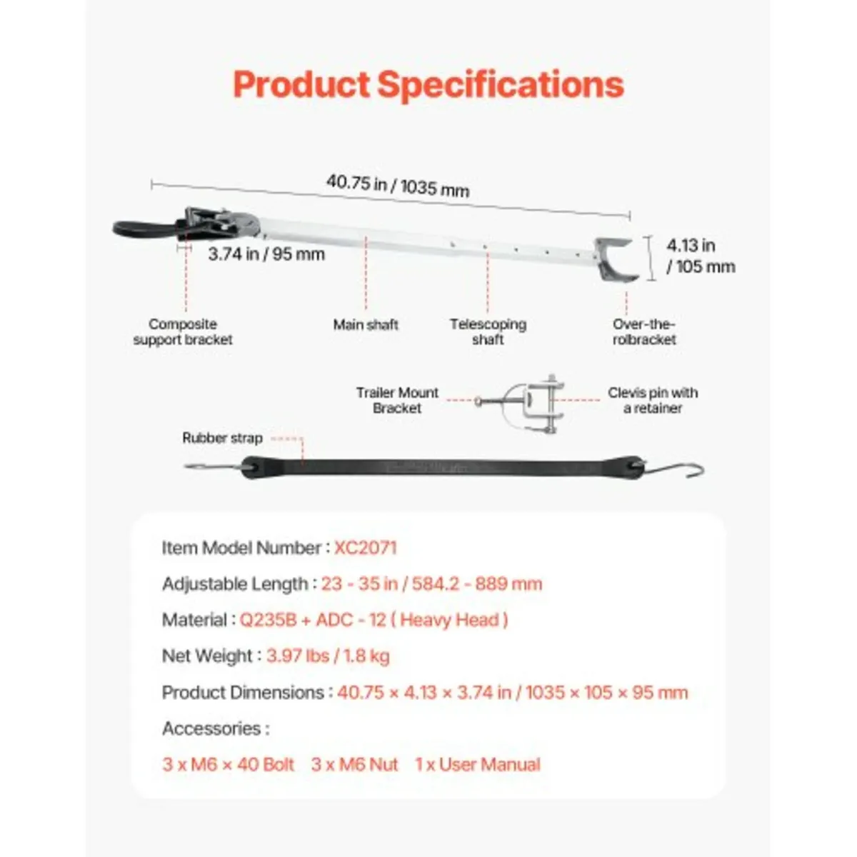 Adjustable Transom Saver 23-35 in Boat Transom Sav - Image 2