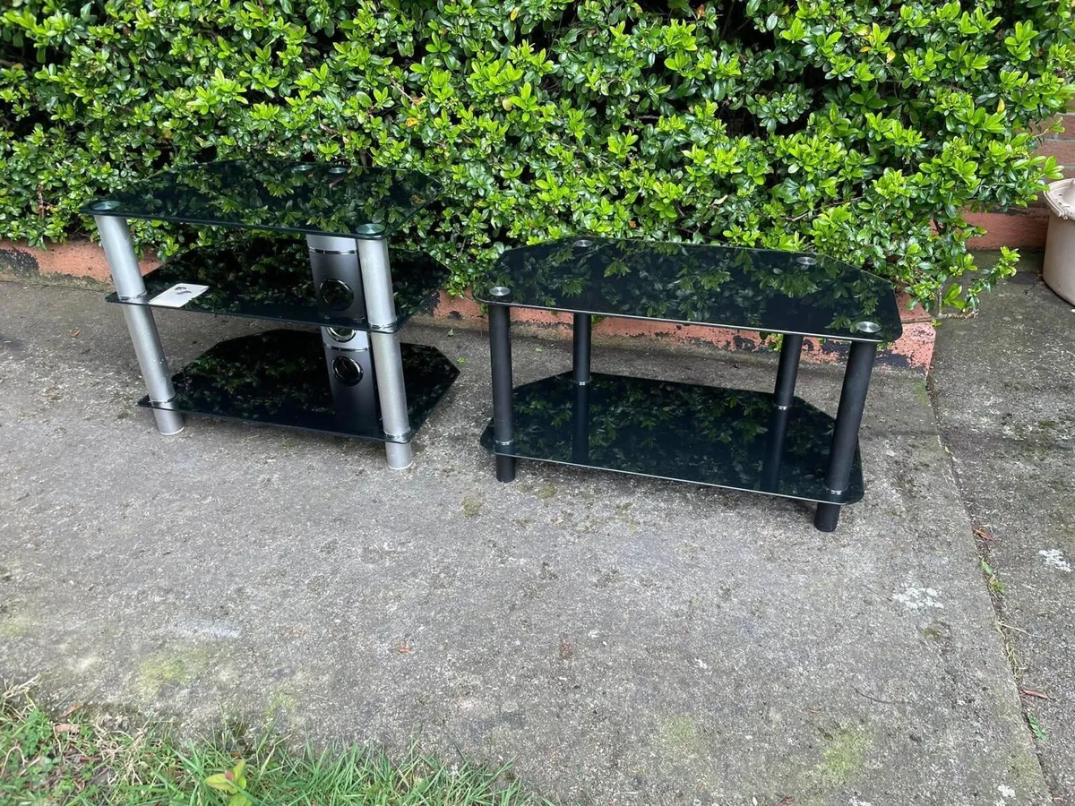2 glass tv units - Image 1
