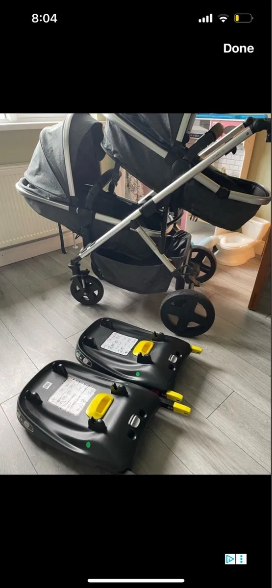 Cupla duo double buggy travel system with isofix - Image 1