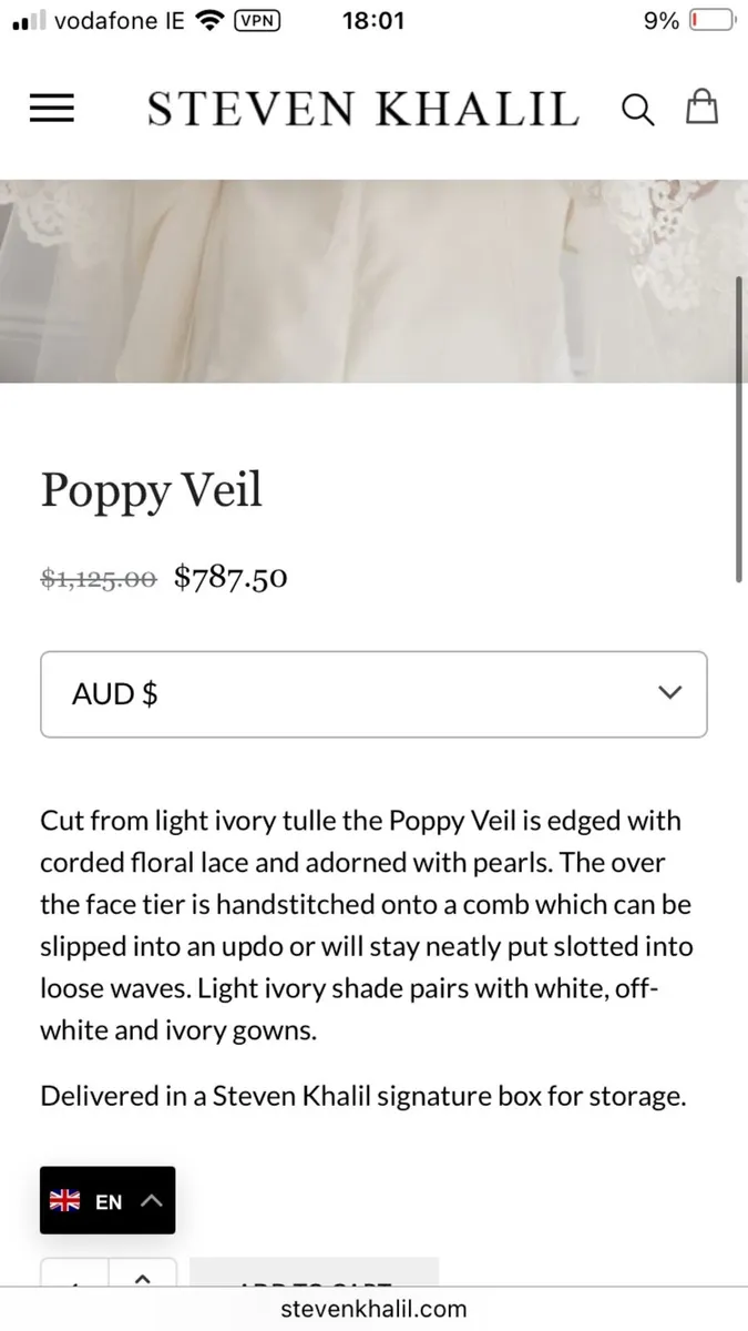 Designer Steven Khalil Poppy veil - Image 4
