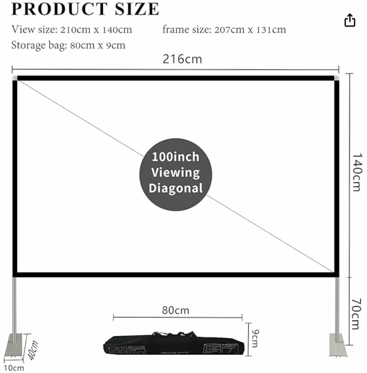 Projector Screen 100 inch outdoor/indoor - Image 3