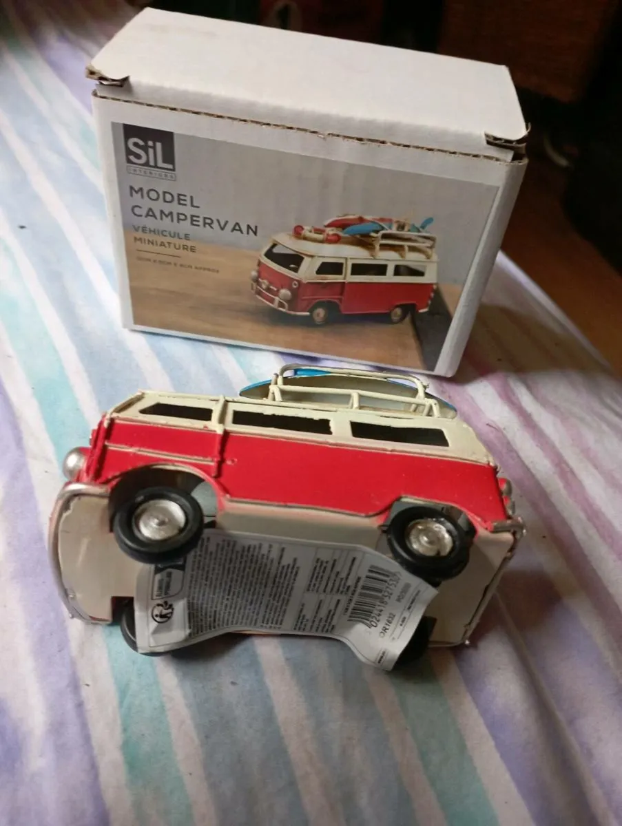 VINTAGE LESSER & PAVEY CAMPER VAN WITH SURFBOARD - Image 4