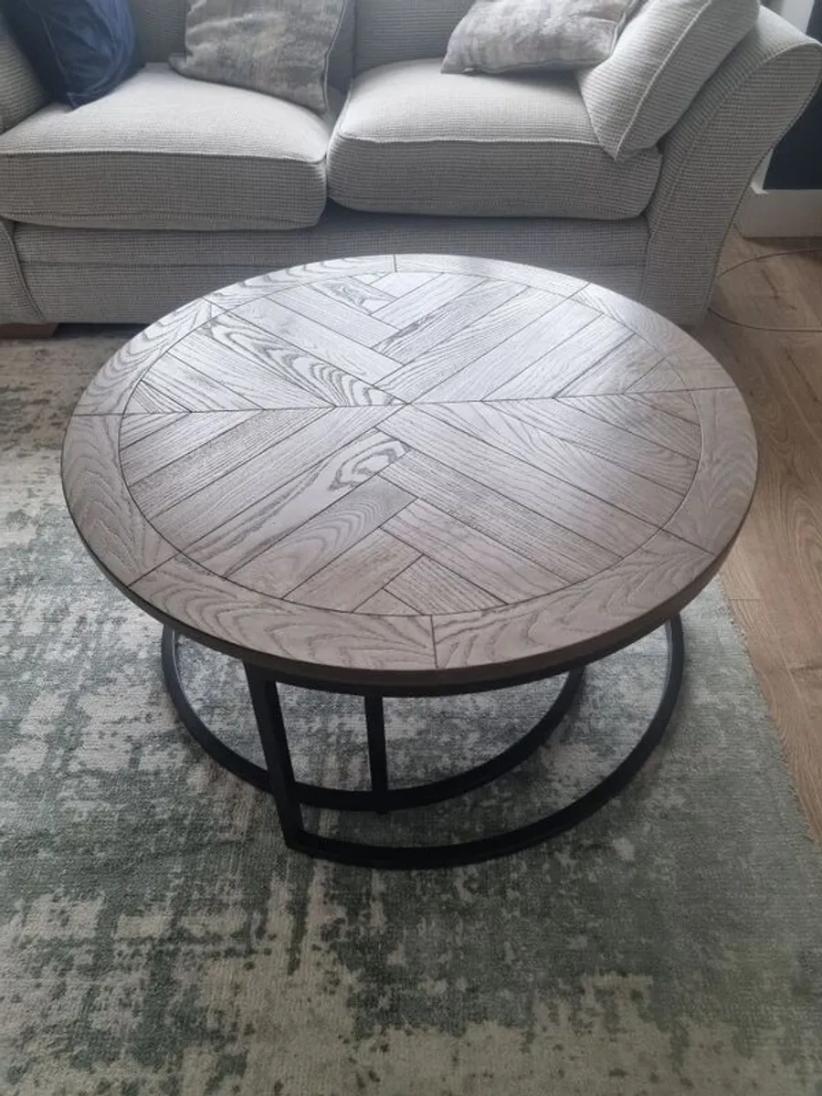 Grey Ash Nest of 2 Coffee Tables - Monroe. - Image 1